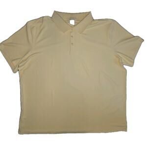 NWOT 2XL Men's Yellow Textured Short Sleeve Polo All in Motion MSRP $25
